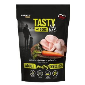 Mokra karma dla psów Tasty Dogs Life DRÓB 90% - danie w galaretce (saszetka) 500 g