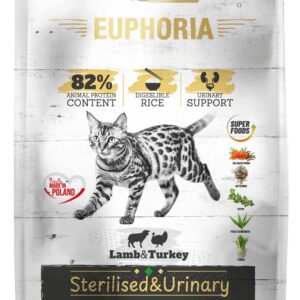 Karma dla kotów EUPHORIA Gluten Free Cat STERILISED & URINARY Indyk & Jagnięcina