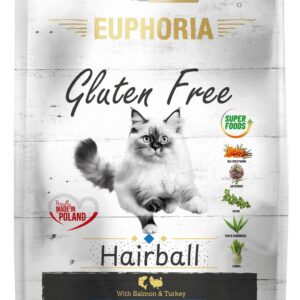 Karma dla kotów EUPHORIA Gluten Free Cat HAIRBALL Indyk & Łosoś