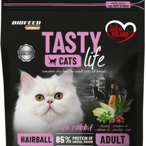 Karma dla kotów Tasty Cats Life HAIRBALL z królikiem