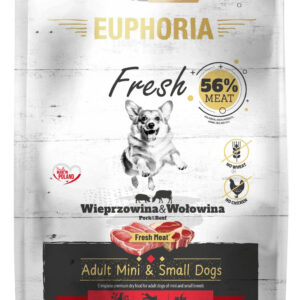 Karma dla psów EUPHORIA Fresh z wieprzowiną i wołowiną (mini i małe rasy)