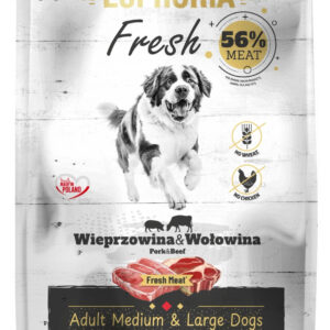 Karma dla psów EUPHORIA Fresh z wieprzowiną i wołowiną (średnie i duże rasy)