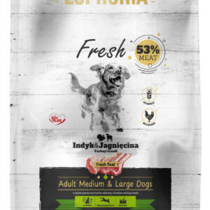 Karma dla psów EUPHORIA Fresh z indykiem i jagnięciną (średnie i duże rasy)