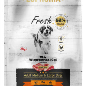 Karma dla psów EUPHORIA Fresh z wieprzowiną i gęsią (średnie i duże rasy)