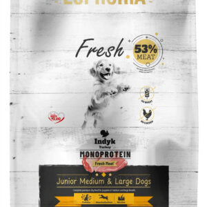 Karma dla szczeniąt EUPHORIA Fresh Turkey Monoprotein (średnie i duże rasy) 12 kg