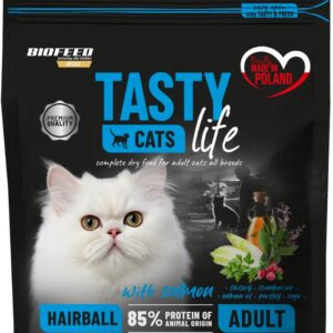 Karma dla kotów Tasty Cats Life HAIRBALL z łososiem