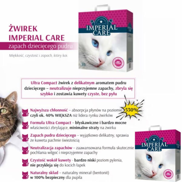 364-ZWIREK-DLA-KOTA-IMPERIAL-CARE-CLUMPING-BABY-POWDER-BENTONITOWY-CHLONNY-10-L.jpg ŻWIREK DLA KOTA IMPERIAL CARE CLUMPING BABY POWDER BENTONITOWY CHŁONNY 10 L