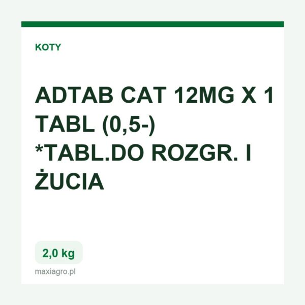 Adtab cat 12mg x 1 tabl 0 5 2 0kg tabl do rozgr i zucia