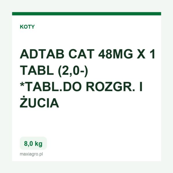 Adtab cat 48mg x 1 tabl 2 0 8 0kg tabl do rozgr i zucia