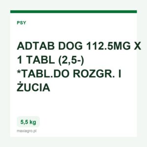 Adtab dog 112 5mg x 1 tabl 2 5 5 5kg tabl do rozgr i zucia