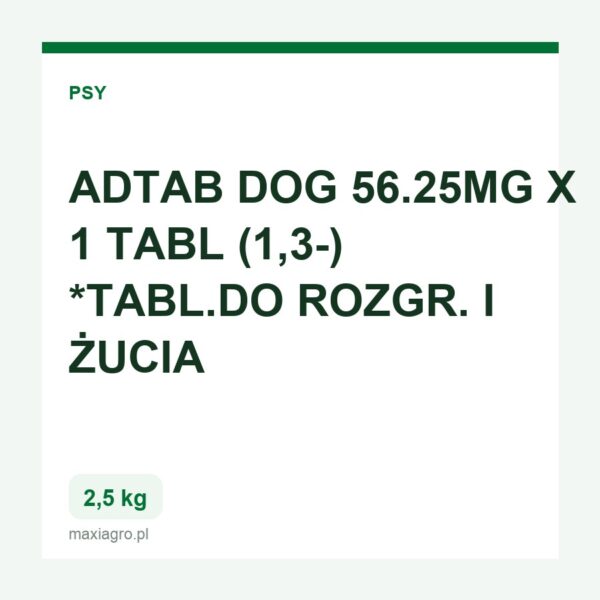 Adtab dog 56 25mg x 1 tabl 1 3 2 5kg tabl do rozgr i zucia