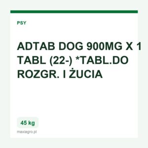 Adtab dog 900mg x 1 tabl 22 45kg tabl do rozgr i zucia