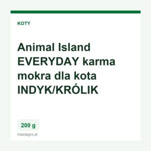 Animal island everyday karma mokra dla kota indyk krolik 200g