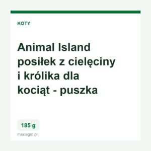 Animal island posilek z cieleciny i krolika dla kociat 185g puszka