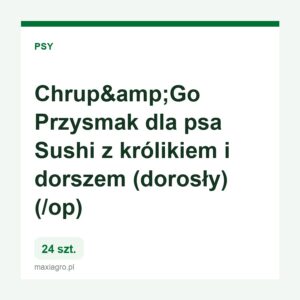 Chrup amp go przysmak dla psa sushi z krolikiem i dorszem dorosly 500g