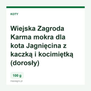 Wiejska zagroda karma mokra dla kota jagniecina z kaczka i kocimietka