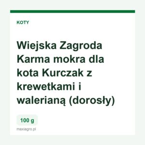 Wiejska zagroda karma mokra dla kota kurczak z krewetkami i waleriana