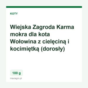 Wiejska zagroda karma mokra dla kota wolowina z cielecina i kocimietka