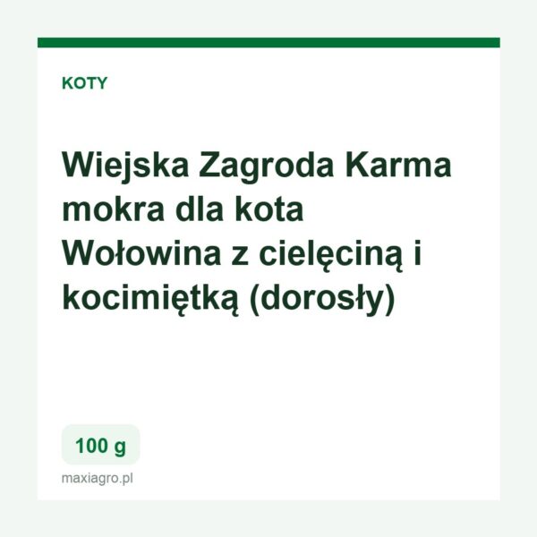 Wiejska zagroda karma mokra dla kota wolowina z cielecina i kocimietka