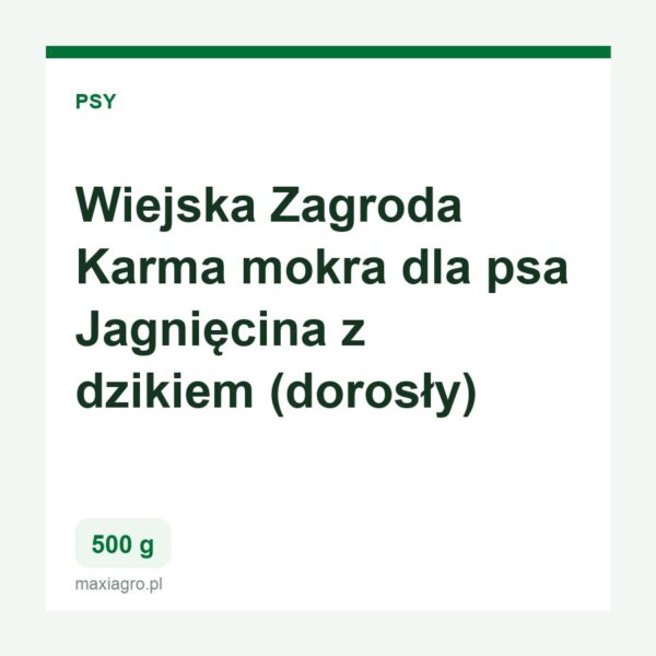 wiejska-zagroda-karma-mokra-dla-psa-jagniecina-z-dzikiem-dorosly-500g Wiejska zagroda karma mokra dla psa jagniecina z dzikiem dorosly 500g
