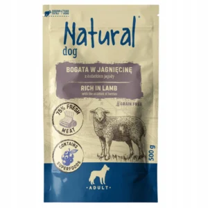 Mokra dla psa Natural Dog jagniecina z jagoda 500g PUPIL MaxiAgro